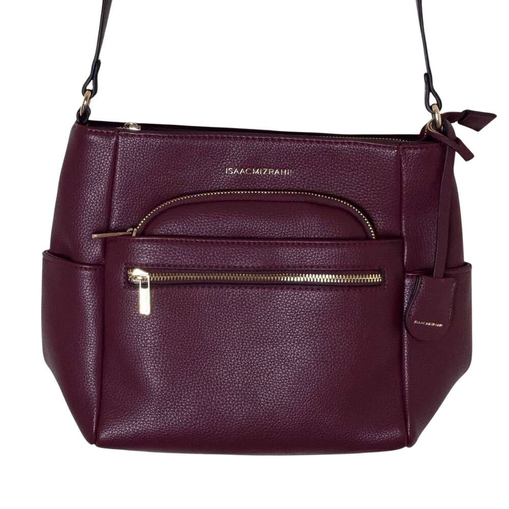 Isaac Mizrahi Deep Burgundy Shoulder Bag Pebbled NWOT